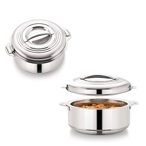 magnus rio stainless steel casserole with stainless steel lid - set of 2 2000 ml  3000 ml