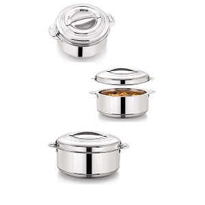 magnus rio stainless steel casserole with stainless steel lid - set of 3 1000ml1000ml 2000ml