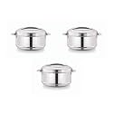 Magnus Rio Stainless Steel Casserole with Stainless Steel Lid - Set of 3 (1000ml Each)