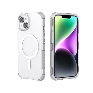 magpro armor case for apple iphone 1314  strong magsafe compatible cover rugged hybrid protection hard pc back soft tpu bumper shockproof scratch resistant  grey