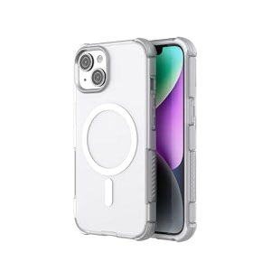 magpro armor case for apple iphone 15  strong magsafe compatible cover rugged hybrid protection hard pc back soft tpu bumper shockproof scratch resistant  grey