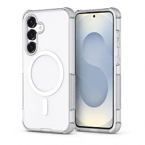 magpro armor case for samsung galaxy s24  strong magsafe compatible cover rugged hybrid protection hard pc back soft tpu bumper shockproof scratch resistant  grey