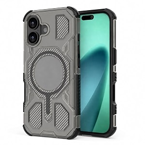 magpro armor grip case for apple iphone 17  strong magsafe compatible cover rugged hybrid protection hard pc back soft tpu bumper shockproof scratch resistant  black