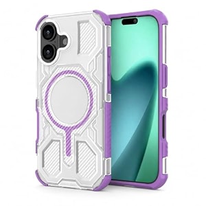 magpro armor grip case for apple iphone 17  strong magsafe compatible cover rugged hybrid protection hard pc back soft tpu bumper shockproof scratch resistant  purple