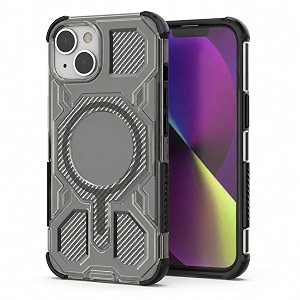 magpro armor grip case for apple iphone 1314  strong magsafe compatible cover rugged hybrid protection hard pc back soft tpu bumper shockproof scratch resistant  black