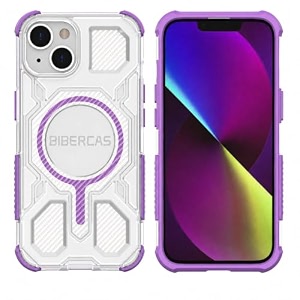 magpro armor grip case for apple iphone 1314  strong magsafe compatible cover rugged hybrid protection hard pc back soft tpu bumper shockproof scratch resistant  purple
