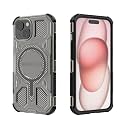 MagPro Armor Grip Case for Apple iPhone 15 | Strong MagSafe Compatible Cover, Rugged Hybrid Protection, Hard PC Back, Soft TPU Bumper, Shockproof, Scratch Resistant | Black