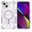 MagPro Armor Grip Case for Apple iPhone 13/14 | Strong MagSafe Compatible Cover, Rugged Hybrid Protection, Hard PC Back, Soft TPU Bumper, Shockproof, Scratch Resistant | Purple