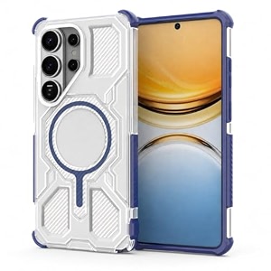 magpro armor grip case for samsung galaxy s26 ultra  strong magsafe compatible cover rugged hybrid protection hard pc back soft tpu bumper shockproof scratch resistant  blue