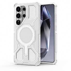 magpro armor grip case for samsung galaxy s26 ultra  strong magsafe compatible cover rugged hybrid protection hard pc back soft tpu bumper shockproof scratch resistant  white