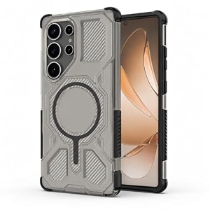 magpro armor grip case for samsung galaxy s25 ultra  strong magsafe compatible cover rugged hybrid protection hard pc back soft tpu bumper shockproof scratch resistant  black