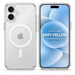 magpro clear anti-yellow hard pc case for apple iphone 17  strong magsafe compatible cover metal buttons shockproof armor scratch resistant lifetime anti-yellow warranty