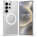 MagPro Clear Anti-Yellow Hard PC Case for Samsung Galaxy S24 Ultra | Strong MagSafe Compatible Cover, Metal Buttons, Shockproof Armor, Scratch Resistant, Lifetime Anti-Yellow Warranty