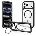 MagPro ClearBack Case with Stand for Apple iPhone 17 Pro / 18 Pro Anti Yellow, Strong MagSafe Compatible Cover, Shockproof Armor Scratch Resistant Polycarbonate Hard Back Soft TPU Bumper Black