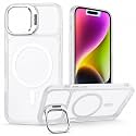 MagPro ClearBack Case with Stand for Apple iPhone 17 Anti Yellow, Strong MagSafe Compatible Cover, Shockproof Armor, Scratch Resistant Polycarbonate Hard Back with Soft TPU Bumper White