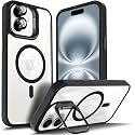 MagPro ClearBack Case with Stand for Apple iPhone 17 Anti Yellow, Strong MagSafe Compatible Cover, Shockproof Armor, Scratch Resistant Polycarbonate Hard Back with Soft TPU Bumper Black