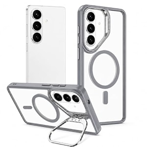magpro clearback case with stand for samsung galaxy s26 anti yellow strong magsafe compatible cover shockproof armor scratch resistant polycarbonate hard back with soft tpu bumper grey