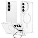 MagPro ClearBack Case with Stand for Samsung Galaxy S26 Anti Yellow, Strong MagSafe Compatible Cover, Shockproof Armor, Scratch Resistant Polycarbonate Hard Back with Soft TPU Bumper White