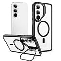 MagPro ClearBack Case with Stand for Samsung Galaxy S26 Anti Yellow, Strong MagSafe Compatible Cover, Shockproof Armor, Scratch Resistant Polycarbonate Hard Back with Soft TPU Bumper Black