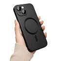 MagPro Metallic Finish Case for Apple iPhone 15 | MagSafe Compatible Magnetic Cover, Matte Luxury Metallic Luster, Shockproof TPU, Camera Lens Guard, Wireless Charging Compatible | Black