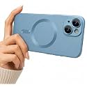 MagPro Metallic Finish Case for Apple iPhone 13/14 | MagSafe Compatible Magnetic Cover, Matte Luxury Metallic Luster, Shockproof TPU, Camera Lens Guard, Wireless Charging Compatible | Blue