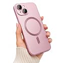 MagPro Metallic Finish Case for Apple iPhone 15 | MagSafe Compatible Magnetic Cover, Matte Luxury Metallic Luster, Shockproof TPU, Camera Lens Guard, Wireless Charging Compatible | Rose Pink