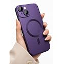 MagPro Metallic Finish Case for Apple iPhone 15 | MagSafe Compatible Magnetic Cover, Matte Luxury Metallic Luster, Shockproof TPU, Camera Lens Guard, Wireless Charging Compatible | Purple