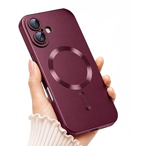 magpro metallic finish case for samsung galaxy a07 4g  5g  f07 4g  m07 4g  m17e 5g  f70e 5g  magsafe compatible magnetic cover shockproof tpu camera lens guard wireless charging red