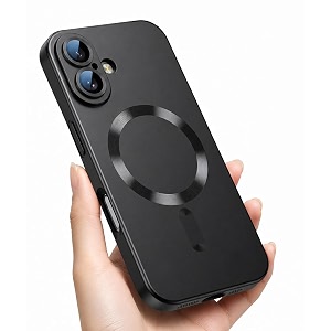 magpro metallic finish case for samsung galaxy a07 4g  5g f07 4g m07 4g m17e 5g f70e 5g magsafe compatible magnetic cover shockproof tpu camera lens guard wireless charging black