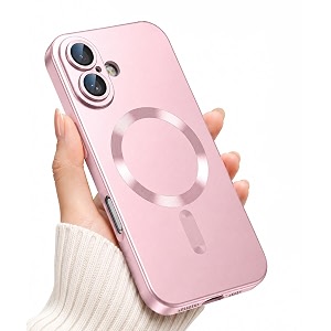 magpro metallic finish case for samsung galaxy a07 4g 5g  f07 4g m07 4g m17e 5g f70e 5g magsafe compatible magnetic cover shockproof tpu camera lens guard wireless charging rose pink