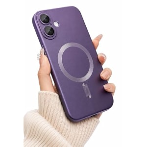magpro metallic finish case for samsung galaxy a07 4g  5g f07 4g  m07 4g  m17e 5g  f70e 5g  magsafe compatible magnetic cover shockproof tpu camera lens guard wireless charging purple