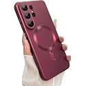 MagPro Metallic Finish Case for Samsung Galaxy S26 Ultra MagSafe Compatible Magnetic Cover, Matte Luxury Metallic Luster, Shockproof TPU, Camera Lens Guard, Wireless Charging Compatible | Red