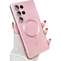 MagPro Metallic Finish Case for Samsung Galaxy S25 Ultra 5G MagSafe Compatible Magnetic Cover, Matte Luxury Metallic, Shockproof TPU, Camera Lens Guard, Wireless Charging Compatible Rose Pink
