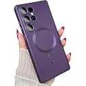 MagPro Metallic Finish Case for Samsung Galaxy S25 Ultra 5G | MagSafe Compatible Magnetic Cover, Matte Luxury Metallic, Shockproof TPU, Camera Lens Guard, Wireless Charging Compatible | Purple