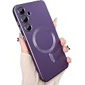 MagPro Metallic Finish Case for Samsung Galaxy S24 5G | MagSafe Compatible Magnetic Cover, Matte Luxury Metallic Luster, Shockproof TPU, Camera Lens Guard, Wireless Charging Compatible Purple