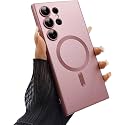 MagPro Metallic Finish Case for Samsung Galaxy S24 Ultra 5G | MagSafe Compatible Magnetic Cover, Matte Luxury Metallic Luster, Shockproof TPU, Camera Lens Guard, Wireless Charging Rose Pink
