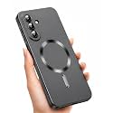 MagPro Metallic Finish Case for Samsung Galaxy A57 5G | MagSafe Compatible Magnetic Cover, Matte Luxury Metallic Luster, Shockproof TPU, Camera Lens Guard, Wireless Charging Compatible | Black
