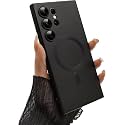 MagPro Metallic Finish Case for Samsung Galaxy S24 Ultra 5G | MagSafe Compatible Magnetic Cover, Matte Luxury Metallic, Shockproof TPU, Camera Lens Guard, Wireless Charging Compatible | Black