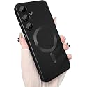 MagPro Metallic Finish Case for Samsung Galaxy S25 5G | MagSafe Compatible Magnetic Cover, Matte Luxury Metallic Luster, Shockproof TPU, Camera Lens Guard, Wireless Charging Compatible | Black