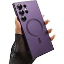 MagPro Metallic Finish Case for Samsung Galaxy S24 Ultra 5G | MagSafe Compatible Magnetic Cover, Matte Luxury Metallic, Shockproof TPU, Camera Lens Guard, Wireless Charging Compatible | Purple