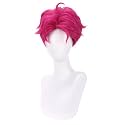 MAGQOO Boy Hot Pink Wig Men Short Straight Fluffy Hot Pink Wig Cartoon Movie Halloween Cosplay Costume Animie Wigs