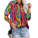 Magritta Women's Shirts Fashion Long Sleeve Tops Button Down Blouses