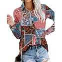Magritta Women's Shirts Fashion Long Sleeve Tops Button Down Blouses