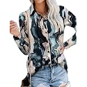 Magritta Women's Shirts Fashion Long Sleeve Tops Button Down Blouses