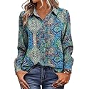 Magritta Women's Shirts Fashion Long Sleeve Tops Button Down Blouses