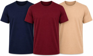 MAHA Solid Men Round Neck Multicolor T-Shirt