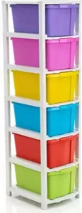 mahadev enterprise 6 compartments plastic chest of drawers