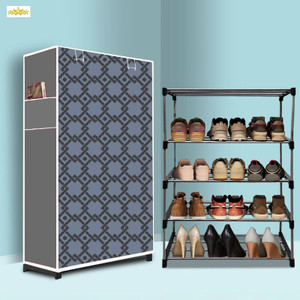 mahadev kart 4 tier foldable shoe rack  space saver universal for entry bedroom  balcony metal shoe rack