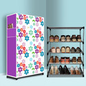 Mahadev Kart 4 Tier Foldable Shoe Rack – Space Saver, Universal for Entry, Bedroom & Balcony Metal Shoe Stand (Mini Flower Modern Printed(A4), 4 Shelves, DIY(Do-It-Yourself))