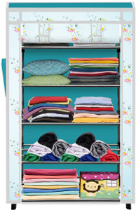 mahadev kart 5 tier foldable shoe rack  space saver universal for entry bedroom  balcony metal shoe rack